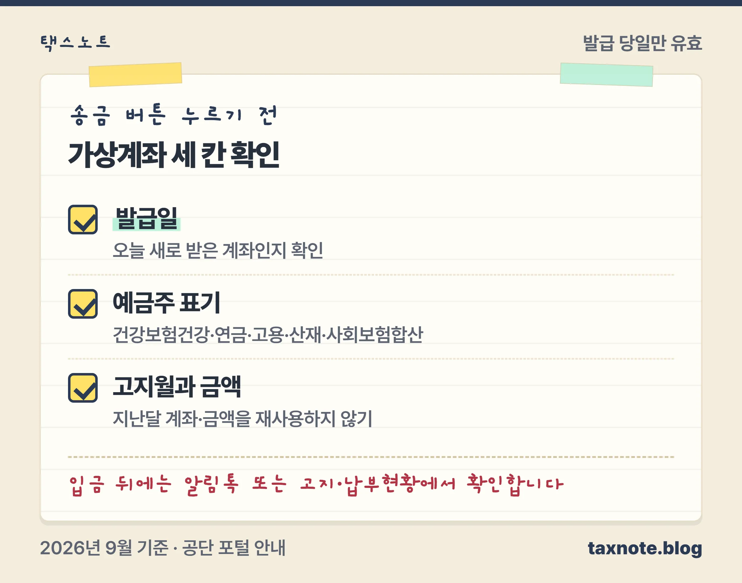 가상계좌 발급 당일에 확인할 계좌·금액·예금주 체크리스트